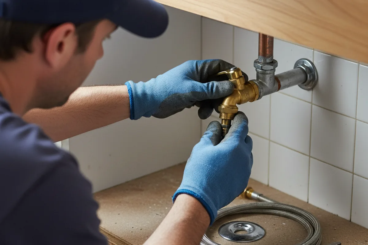 Shutoff valve and fitting work during Emergency Plumbing in Luttrell